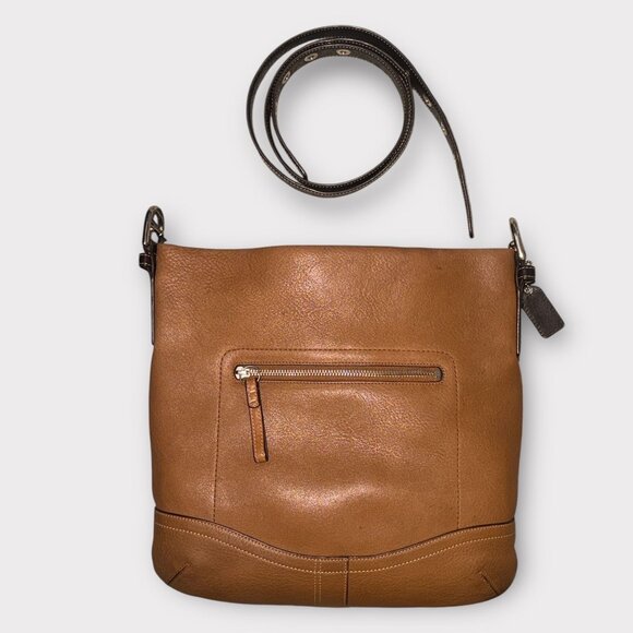 Coach Legacy Convertible Purse F10940 Camel Pebbled Leather Nickel Shoulder Bag - Picture 5 of 9